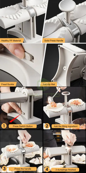 Dumpling maker features and step by step how to use guide