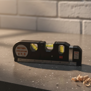5-in-1 laser level pro 3 with triple bubble vials and built-in ruler