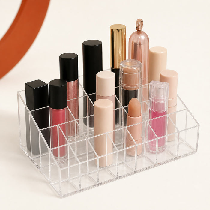 24-grid crystal-clear acrylic makeup organizer